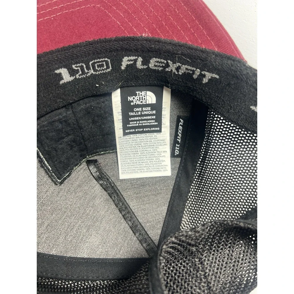 The North Face maroon and black Earthscape trucker hat (snapback adjustable)
